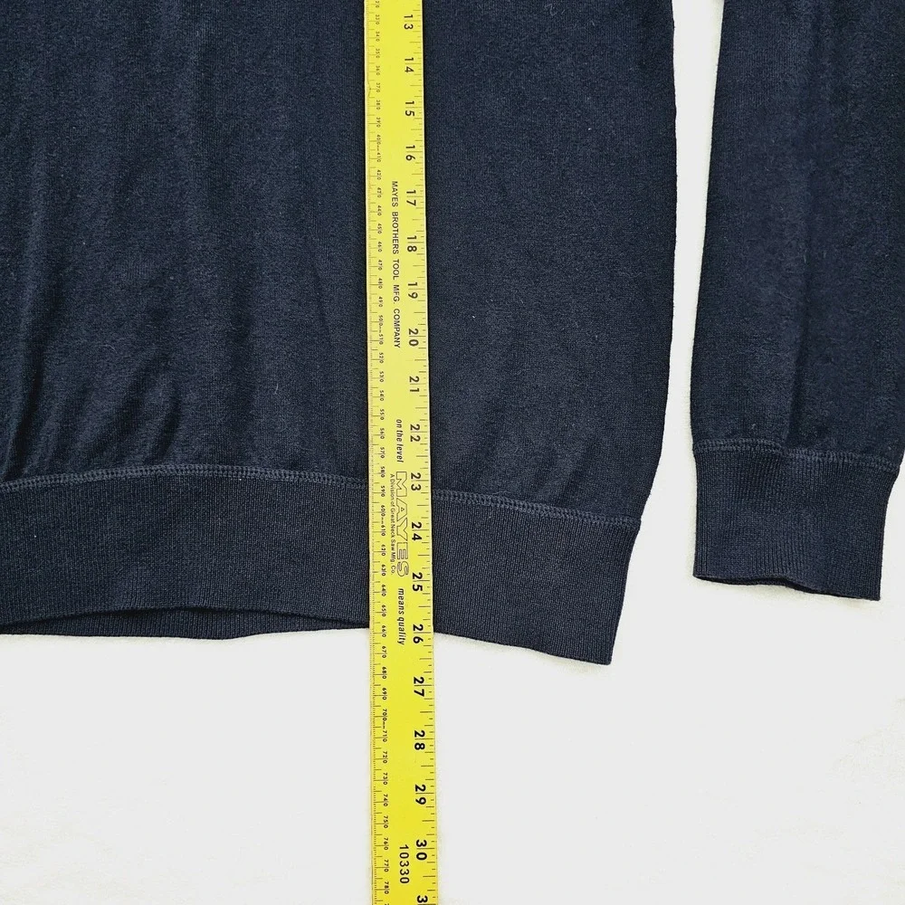Polo Ralph Lauren Sweater Mens Medium Blue Navy‎ Quarter Zip Mock Neck Pony Logo